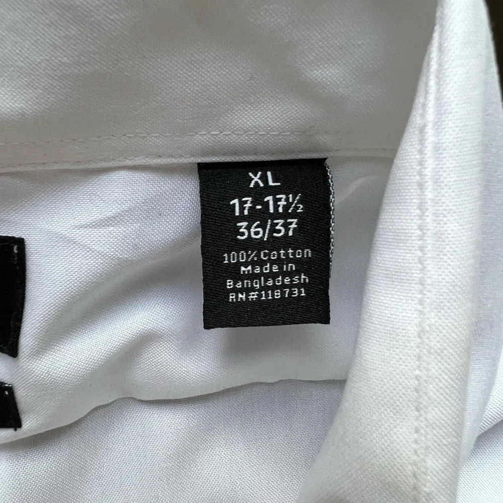 Berkeley Jensen wrinkle free mens dress shirt. White, size: XL. 17-17 1/2 36/37 - Picture 8 of 9